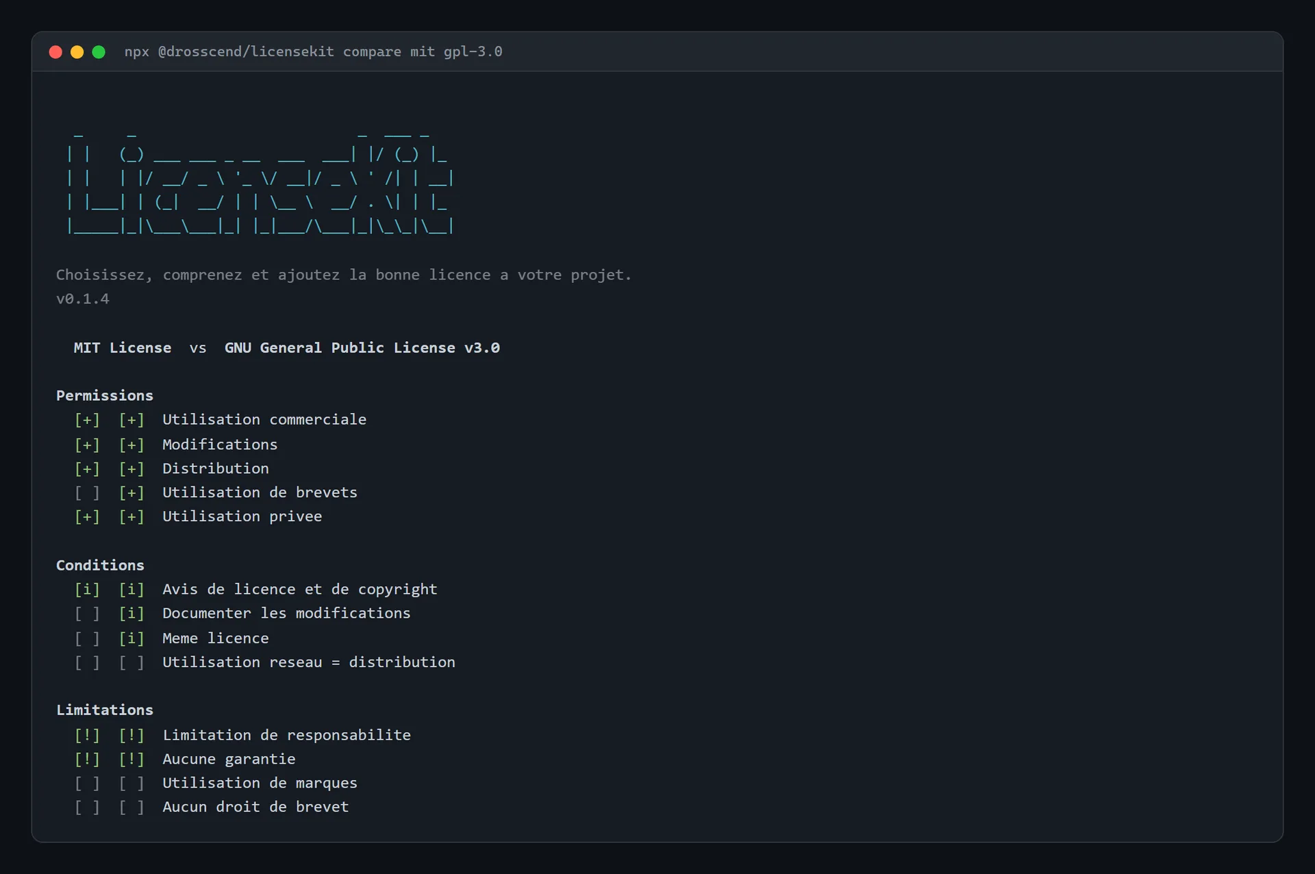 Comparison between MIT and GPL-3.0